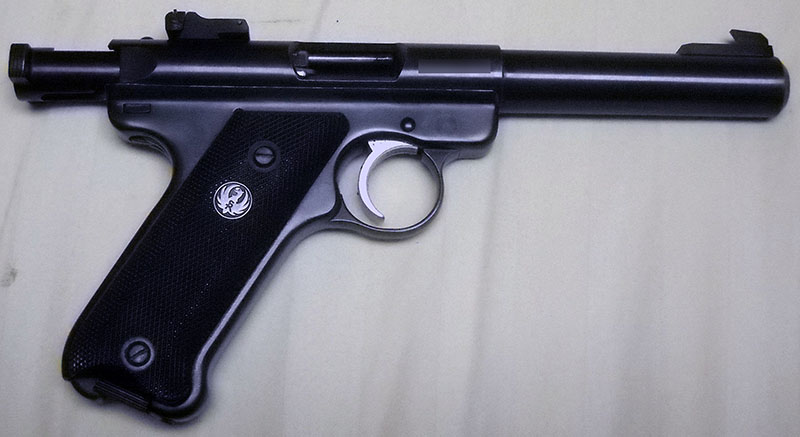 Ruger Mk II Target, bolt open, right side